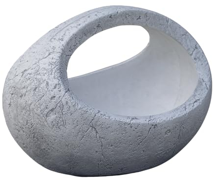 gartendekoparadies.de Ostern - Pflanzkorb, Pflanzgefäß oval aus Steinguss, H. 34 cm, 49 x 37 cm, 10 Liter, 21 kg, frostsicher für Außenbereich