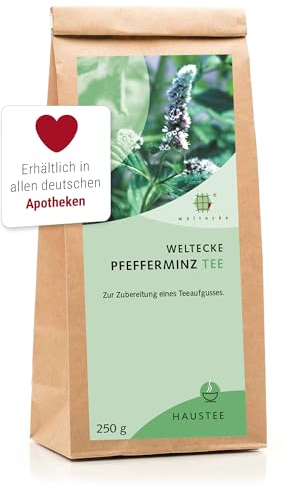 Weltecke Pfefferminz-Tee lose 250 g | Arzneibuch-Qualität in Deutschland kontrolliert & frisch abgefüllt | Pfefferminze getrocknet & geschnitten | Entspannungstee ohne künstliche Aromen & Zucker