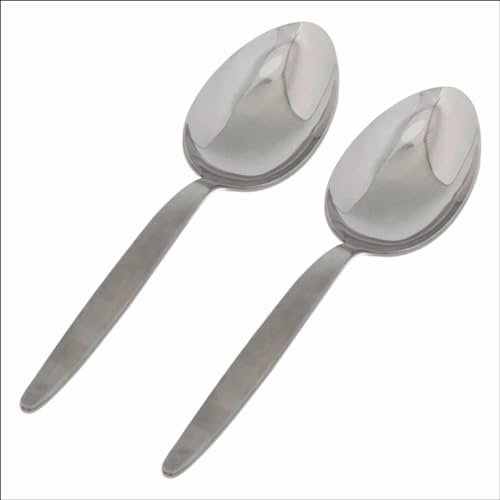 BNAZIND Stainless Steel Kunz Spoon, 2.5 Inch Wide x 9 Inch Long, Pack of 2, Dishwasher Safe, Classic Cooking Spoons