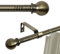 Gardinenstangen aus antikem Messing, für Fenster, 71,1 cm bis 121,9 cm, 1,6 cm, kleines Gardinenstangen-Set mit Halterungen, robuste Gardinenstange für Schlafzimmer, Wohnzimmer, gebürstetes Messing
