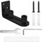 ADERTOS Guida Porta Scorrevole Pavimento Guida a Pavimento Regolabile Porta Guida in Basso con 1 Chiave e 1 Chiave a Forma di L per Cucina, Camera da Tetto, Soggiorno (Nero)