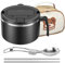 Gatphy 1200ml Rapid Ramen Bowl with Filterable Lid, 304 Stainless Steel Noodle Bowl BPA Free Ramen Cooker, Microwave Noodle Bowl Set with Chopsticks and Spork Portable Soup Bowl with Insulated Bag