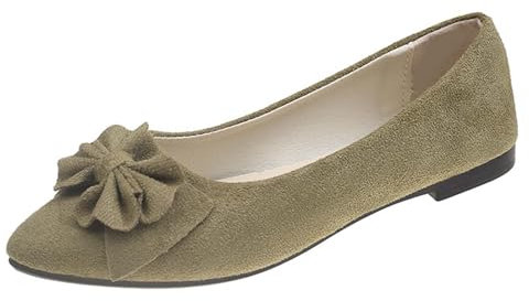 Stivaletti Bambina 23 2024 Estate Scarpe alla con Suola Morbida con Fiocco per Donna, Scarpe Piatte Casual da Esterno - Scarpe da Lavoro con Punta Chiusa B-917 Army Green 39
