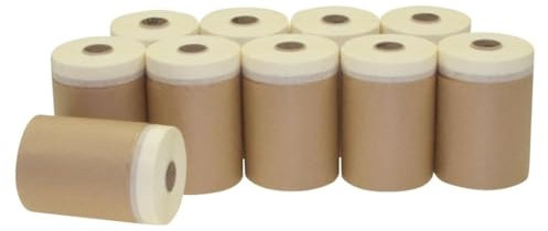 Alfa 10x Malerkrepp Papier-Masker 300 mm x 25 m Profi-Qualität Papier-Abdeckfolie mit Selbstklebestreifen