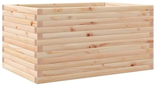 vidaXL Jardinera de Madera Maciza de Pino 90x60x45,5 cm, Jardinera, Jardinera de Patio, Jardinera de Hierbas, Jardinera de Exterior, Jardinera