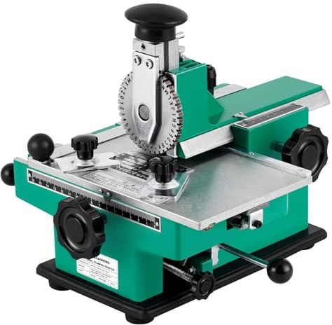 MXBAOHENG Metal Nameplate Stamping Machine Semi-Automatic Embosser Dog Tag Printer Label Marking Machine for Metal Plate/PVC Card (4mm Character Wheel)