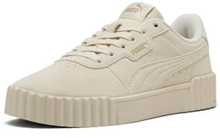 PUMA Women's Carina Leather Shoes Sneaker, 3.0 Alpine Snow-gold, 40 EU