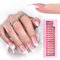 EBANKU French Tip Press on Nail, 150Pcs Préformés Colle sur Ongles Rose Moyen Amande Faux Ongles Gel Ongles Ongles Épais Acryliques pour Ongles Plats avec Colle à Ongles