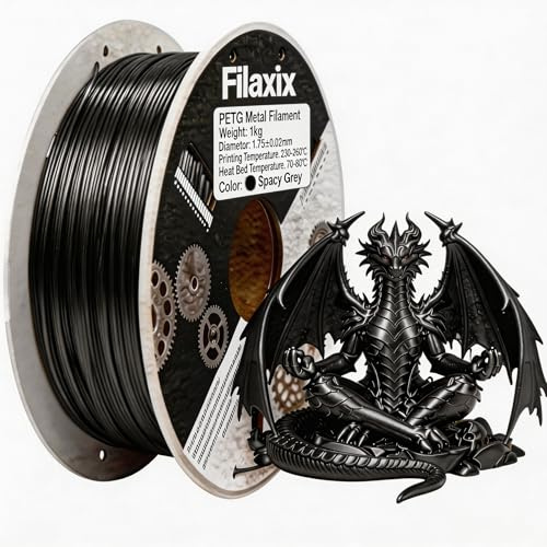 PETG-Filament 1,75 mm Weltraumgrau, PETG-3D-Druckfilament, Kompatibel Mit Bambu LAB,QIDI MAX3, FLASHFORGE Adventurer 5M, Prusa MK4 3D-Drucker, 1kg