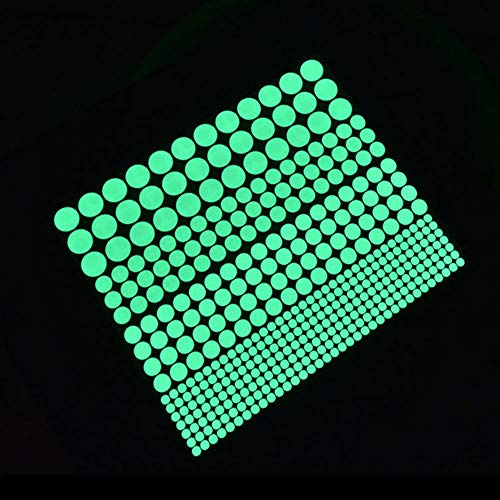 Nvzi Glow in The Dark Wall Stickers, 407 Pcs Removable Glow in Dark Dots Wall Decals Stickers Room Decor Kit, Adhesive Dots Luminous Ceiling Decals for Kids Bedroom Halloween Home Decoration