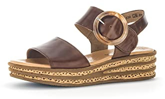 Gabor Damen Plateausandalen, Frauen Sandalen,Plateausandaletten,bequem,Sommerschuhe,Freizeitschuhe,offene Schuhe,Peanut (So.cogn.),42 EU / 8 UK