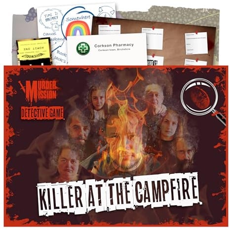 Murder Mission - Murder Mystery Game - Detective Killer Case Files - Date Night, Party Groups - Unsolved Cryptic Games - Killer At The Campfire