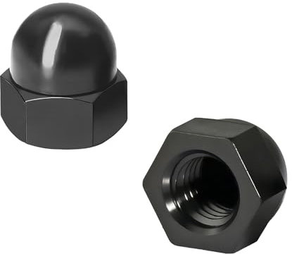 Ctyjia 25 Piezas Tapas de Tuerca de Cúpula M4, Tuercas de Sombrerete, Tuercas Ciegas Hexagonales, Tuercas Bellota, Negro