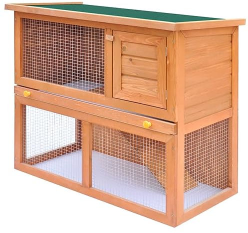 ShGaxin Maison pour petits animaux - Cage à lapin 1 porte - Maison de lapin - Cage à lapin - Maison cochon d'inde, grande cachette pour hérisson, cage hamster, bois