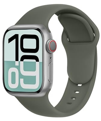 SRena SBC1A for Cinturino Apple Watch 38 40 41 42 44 45 46 mm,Ultra e Ultra 2,SE,Serie 7/8/9/10 - Compatibile con Tutti i Modelli,Verde Militare