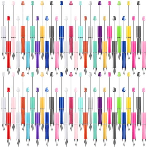 EOGRFW 20 Stück Kugelschreiber Set,Kunststoff DIY Kugelschreiber mit Schwarzer Tinte,Perlenstifte Zubehör Für Büro,Schule,Schreibwaren Geschenk(20 Farben)