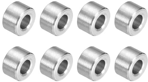 QUARKZMAN 8Pcs Separador De Acero Inoxidable 304 3/8 OD x 3/16 ID x 1/4 Longitud (10x5x7mm) Buje De Soporte Para Tornillos Acabado Liso Sin Roscar M3 Pernos Y Varillas, Plateado