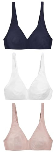 NEXT Damen 3er-Pack ungepolsterte, wattierte, bügellose Still-BHS aus Baumwollgemisch