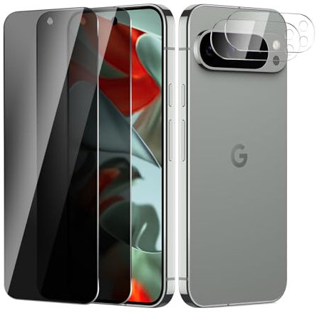 BIESHKJ 2+ 2-pack For Google Pixel 9 Pro XL Privacy Screen Protector + Camera Lens Protector, Anti Spy Tempered Glass, Easy to Install, 9H Hardness, Scratch-Resistant, Bubble-Free