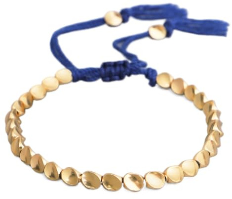 EHOTER Handgefertigte tibetische Kupferperlen-Armbänder für Männer und Frauen, buddhistische Glücksarmbänder, Seilarmband und Armreifen, Schmuckperlen, Glücksseil-Armband