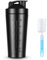 ACWOO Edelstahl Protein Shaker, 900 ml Shaker Edelstahl, Shaker Eiweiß Sport Fitness mit Skala optimal, BPA Free/Leak Proof, Eiweiß Shaker für Eiweiß,Diät und Fitness Shakes, mit Shaker Balls(Schwarz)