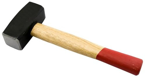 Wooden Handled 1.5KG Stoning Hammer DIY Hand Tool Comfortable Grip to Reduce Hand Fatigue, Workshop Builders Hammer