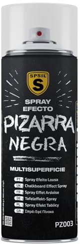SPSIL Pintura Efecto Pizarra en Spray 200ml - Pinta con tiza en cualquier superficie - Fácil Aplicación - Secado Rápido (200 Mililitros)