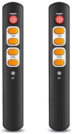 Rinteea 2PCS Universal 6-Button Smart Remote Control IR Copy Learning Function Remote Control for TV, STB, DVD, DVB, VCR B