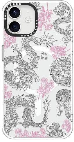 sallvmbek for iPhone 12 Case/iPhone 12 Pro Case 6.1 inch,Compatible with MagSafe,Cute Dragon Print Pattern,Magnetic Shockproof Protective TPU Bumper Cases Cover for Women Girls
