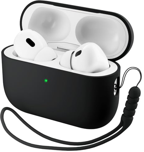 ORNARTO Cover per AirPods Pro 3 (2025), Custodia Compatibile con AirPods 3 Gen in Silicone Liquido Premium (Interno Rigido Indeformabile),con Cordino e Strumento di Rimozione,Nero
