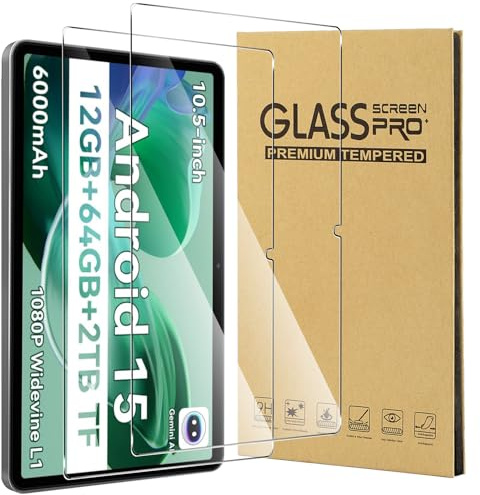CONAPIKA 2 Stück Schutzfolie für TABWEE T80 10.1 Zoll/TABWEE T80 Android 15 Tablet 10 Zoll, 9H Härte Kratzfest Anti-Bläschen Gehärtetes Glas Folie HD-Klar Hohe Empfindlichkeit Displayschutzfolie