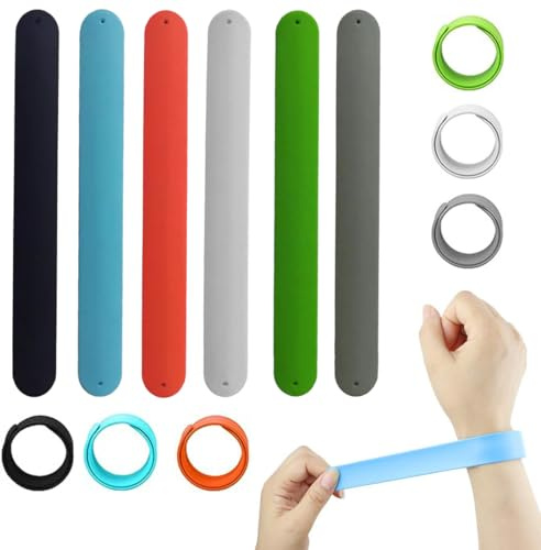 BLPRKOT 12 Stück Geschenkpapier Aufbewahrung, Sechs Farben Silikon Flip Wraps, Geschenkpapier Organizer Klammern Geschenk Wrap Roll Halter Stabilizer Slap Bands füR Home Storage Organizer