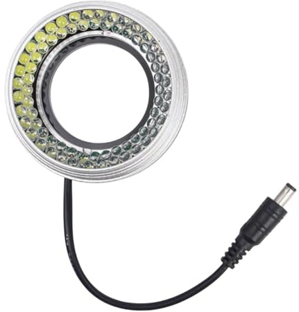 URPIZY 72 LED Mikroskop Ringlicht mit Einstellbarer Helligkeit, 50 mm Innendurchmesser, gleichmäßige Beleuchtung für biologische Forschung und Ausbildung, langlebige Metallkonstruktion, k