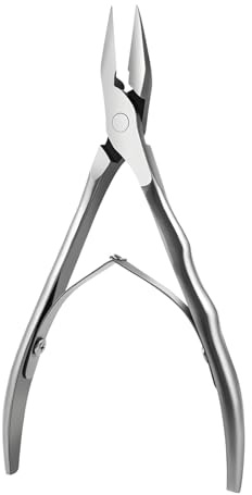 Texvora Nagelhautzange aus Edelstahl, 13 cm, groß, mit gerader Kante und Wellengriff