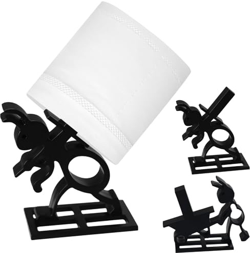 Toilettenpapierhalter Schwarz, 2 Stück Lustiger Klopapierhalter, Toilettenpapier Deko, Toilettenrollenhalter WC für 38 und 42mm Rollen