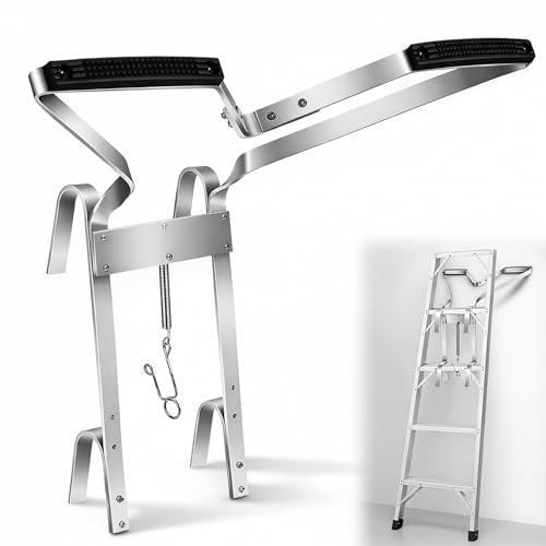 Universal V-Shaped Ladder Stand Off: Multipurpose Ladder Stabilizer Heavy Duty Aluminum Ladders Standoff with Anti-Slip Rubber Bumper for Extension Ladders Safety Accessory for Roof & Exterior Work