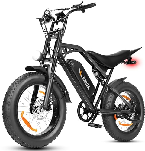 ESKUTE V202 E-Bike für Herren, 20×4 Zoll Fat Tire Offroad Elektrofahrrad mit 48V 20.8Ah Akku, NFC Entsperrung, 80 km Reichweite, Vollfederung MTB für Gelände Schnee Sand