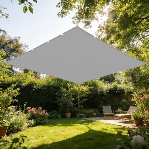 Toldo Vela 300 x 500 cm Prueba de Viento y Protección Rayos UV Impermeable Toldo Vela de Sombra Resistente para Exxterior como Jardin, Patio, Piscina, Gris Claro