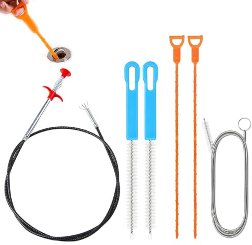 6 Pezzi Strumenti Multifunzionali,Stura Lavandini e Scarichi, Pinze per Artigli Flessibili,Stura Lavandini e Scarichi Spirale Pulizia Tubi,Stura Della Doccia e Cucina,Rimozione Intasamenti Dei Capelli