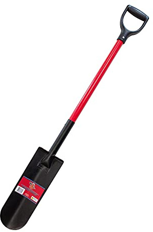 Bully Tools 82535 12-mätare 35 dräneringsspade med glasfiber D-grepp handtag