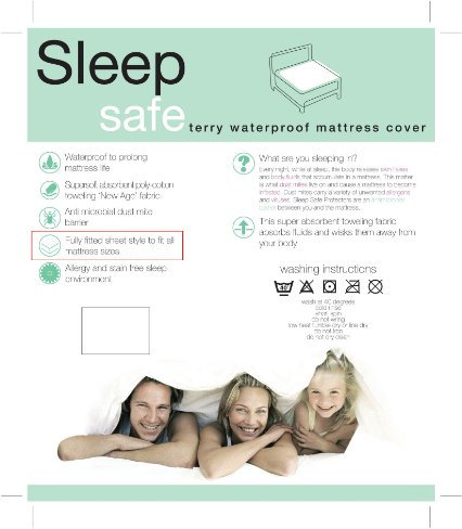 DreamEasy Frottee Matratzenschutz, wasserdicht, Polyester-, weiß, 191 x 121 x 40 cm, weiß, 191 x 121 x 40 cm
