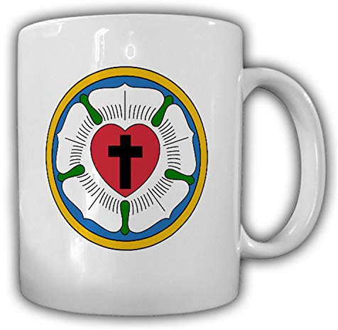 Lutherrose Symbol evangelisch lutherischen Kirche Martin Luther Tasse #13799