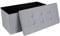 SONGMICS Sitzhocker mit Stauraum, klappbare Sitzbank, 38 x 76 x 38 cm Fußbank, Aufbewahrungsbox, bis 300 kg belastbar, für Wohnzimmer Schlafzimmer Flur, Aschgrau LSF47G