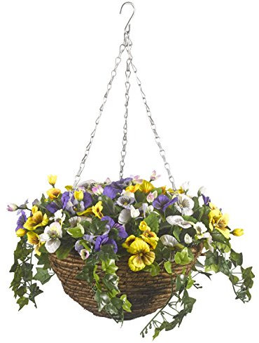 Smart Garden Easy Hanging Basket Artificial Pansy Flower Ready To Hang Flowers