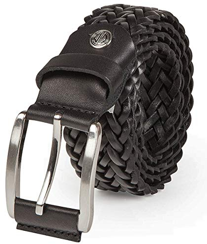 LINDENMANN Flechtgürtel Herren Vollledergürtel aus Vollrindleder, 35 mm breit, Gürtel, Ledergürtel, Flecht-Ledergürtel, schwarz