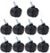 MroMax Lenkrollen, 3,8 cm, 360 Grad Gewinde, M6 x 15 mm, Schwarz, 10 Stück