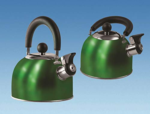 Green 1.6 Litre Gas Hob Kettle with Folding Handle Caravan Motorhome