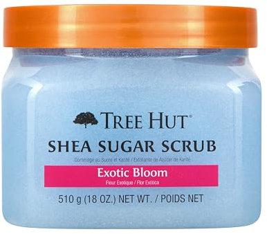 Tree Hut Shea Sugar Scrub Exotic Bloom, 18oz, Ultra Hydrating and Exfoliating Scrub for Nourishing Essential Body Care