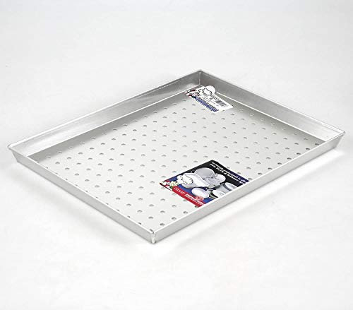 Pentole Agnelli Teglia Rettangolare Forata, Diametro Foro 6 mm, Dimensione 33 * 27 cm, Argento (L)