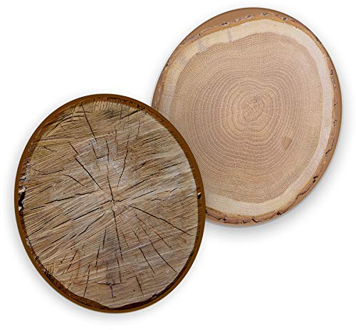 itenga 40x Bierdeckel Untersetzer aus Pappe I Baumscheiben Holz I Braun I rund, Ø 10,7 cm I ideal als Untersetzer bei Anlässen und Festlichkeiten